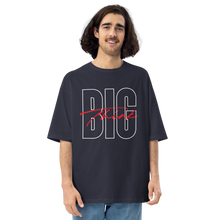 Navy / S Think BIG (Bold Condensed) Unisex Oversized Dark T-Shirt by Design Express