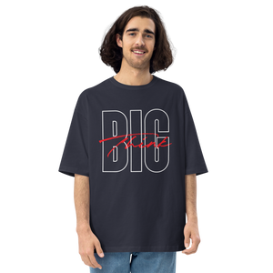 Navy / S Think BIG (Bold Condensed) Unisex Oversized Dark T-Shirt by Design Express