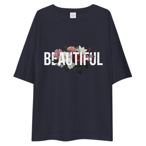 Beautiful Flower Unisex Oversized Dark T-Shirt by Design Express