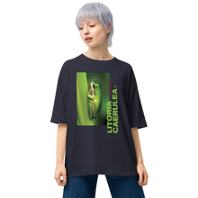 Navy / S Litoria Caerulia Front Unisex Oversized T-Shirt by Design Express