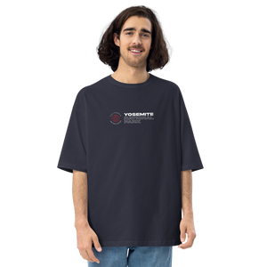 Navy / S Yosemite National Park Back Unisex Oversized Dark T-Shirt by Design Express