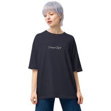 Navy / S Picasso Line Style Back Unisex Oversized T-Shirt by Design Express