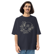 Navy / S Marvelous Nightmare Flower Skull Front Unisex Oversized T-Shirt by Design Express