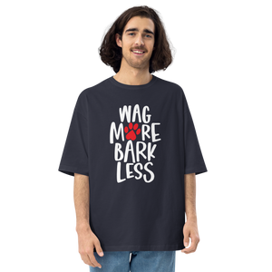 Navy / S Wag More Bark Less Unisex Oversized T-Shirt by Design Express