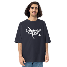 Navy / S Crazy Graffiti Unisex Oversized T-Shirt by Design Express