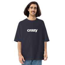 Navy / S Crazy Helvetica Black Unisex Oversized T-Shirt by Design Express