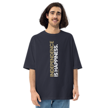 Navy / S Independence is Happiness "Poppins" Unisex Oversized T-Shirt by Design Express