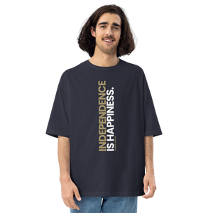 Navy / S Independence is Happiness "Poppins" Unisex Oversized T-Shirt by Design Express