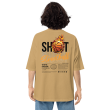 Sand Khaki / S Shoot Streetball Back Unisex Oversized Light T-Shirt by Design Express