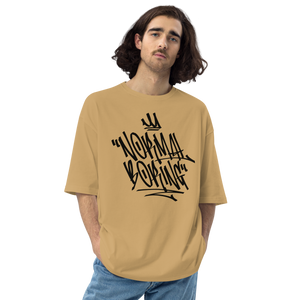 Sand Khaki / S Normal is Boring Graffiti Unisex Oversized Light T-Shirt by Design Express