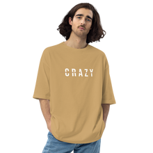 Sand Khaki / S Crazy Cross Line Unisex Oversized T-Shirt by Design Express