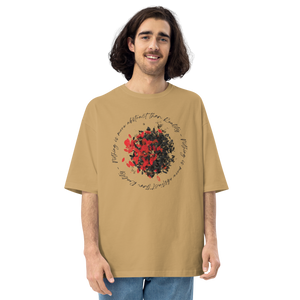 Sand Khaki / S Nothing is more abstarct than reality Circle Unisex Oversized T-Shirt by Design Express