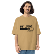 Sand Khaki / S Fart Loading Front Unisex Oversized Light T-Shirt by Design Express