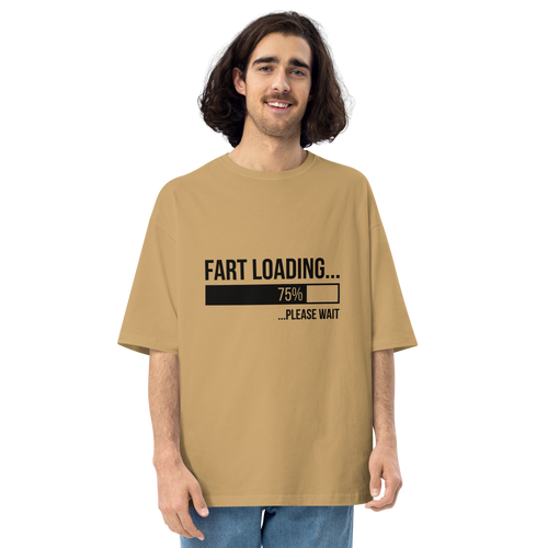 Sand Khaki / S Fart Loading Front Unisex Oversized Light T-Shirt by Design Express