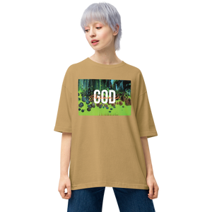 Sand Khaki / S Believe in God Unisex Oversized T-Shirt by Design Express