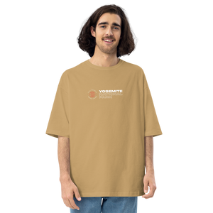 Sand Khaki / S Yosemite National Park Back Unisex Oversized Dark T-Shirt by Design Express