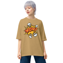 Sand Khaki / S Wow Pop Art Unisex Oversized T-Shirt by Design Express