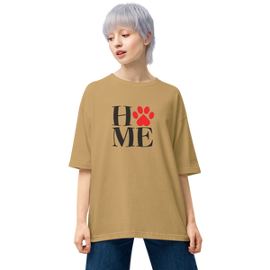 Sand Khaki / S Home (Pet Lover) Unisex Oversized Light T-Shirt by Design Express