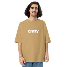 Sand Khaki / S Crazy Helvetica Black Unisex Oversized T-Shirt by Design Express