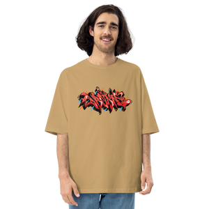 Sand Khaki / S Dream Graffiti Unisex Oversized T-Shirt by Design Express