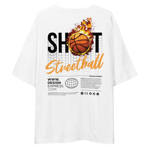 Shoot Streetball Back Unisex Oversized Light T-Shirt by Design Express