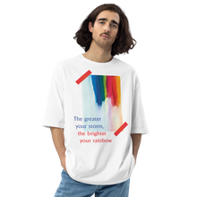 White / S Rainbow Unisex Oversized T-Shirt by Design Express