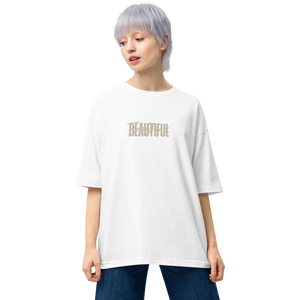 White / S Friendship is Beautiful Unisex Oversized T-Shirt by Design Express