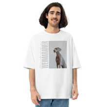 White / S Weimaraner Front Unisex Oversized T-Shirt by Design Express