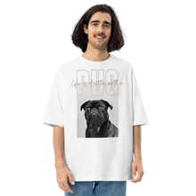 White / S Life is Better with a PUG Front Unisex Oversized T-Shirt by Design Express