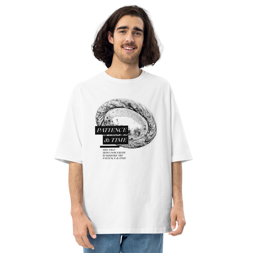 White / S Patience & Time Unisex Oversized T-Shirt by Design Express