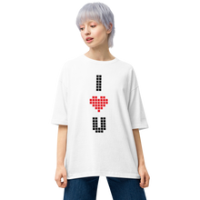 I Heart U Pixel Vertical Unisex Oversized T-Shirt by Design Express