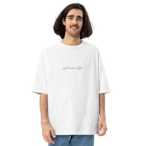 White / S Humanity Back Unisex Oversized T-Shirt by Design Express