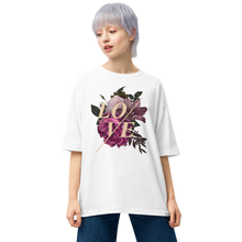 White / S Love Flower Front Unisex Oversized T-Shirt by Design Express