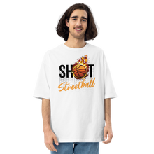 White / S Shoot Streetball Front Unisex Oversized Light T-Shirt by Design Express