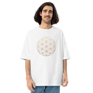 White / S Flower of Life Unisex Oversized T-Shirt by Design Express