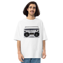 White / S Boom Box 80s Unisex Oversized T-Shirt by Design Express