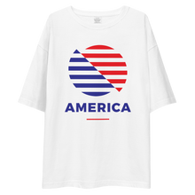 America "The Rising Sun" Unisex Oversized White T-Shirt by Design Express