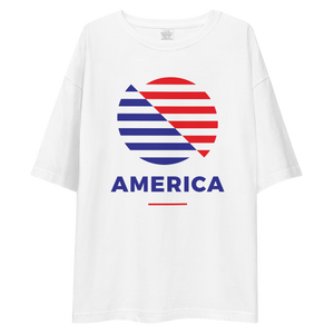 America "The Rising Sun" Unisex Oversized White T-Shirt by Design Express