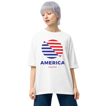 America "The Rising Sun" Unisex Oversized White T-Shirt by Design Express