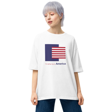 I'd Rather Be in America Block Stripe Unisex Oversized White T-Shirt by Design Express