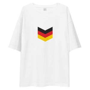 I'd Rather Be In Germany "Chevron" Unisex Oversized White T-Shirt by Design Express