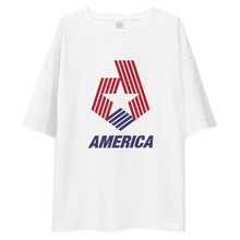 America Star Stripe Unisex Oversized White T-Shirt by Design Express