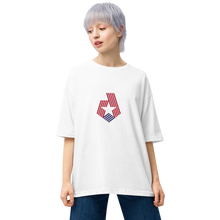 America "Star Stripes" Back Unisex Oversized White T-Shirt by Design Express