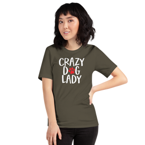 Army / S Crazy Dog Lady (Dog lover) Funny Dark T-Shirt by Design Express