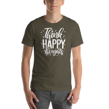 Army / S Think Happy Thoughts Short-Sleeve Unisex T-Shirt by Design Express