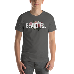 Asphalt / S Beautiful Flower Short-Sleeve Unisex Dark T-Shirt by Design Express