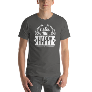 Asphalt / S Color Me Happy Short-Sleeve Unisex T-Shirt by Design Express