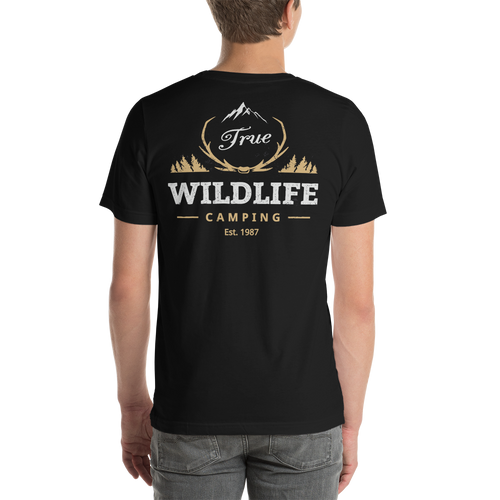 True Wildlife Camping Backside Unisex T-Shirt by Design Express