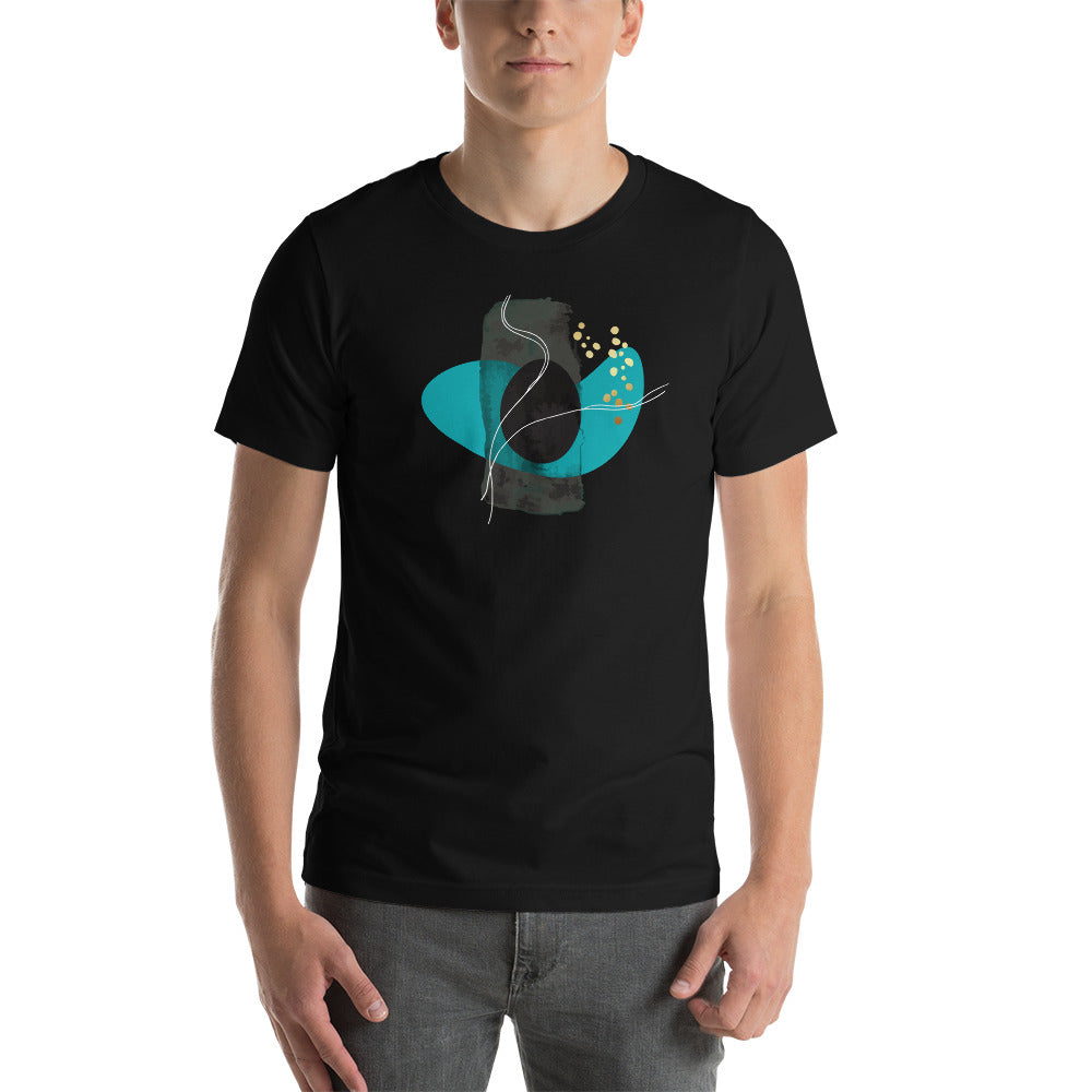 Black / XS Composition Abstract Art Pattern Unisex T-Shirt by Design Express