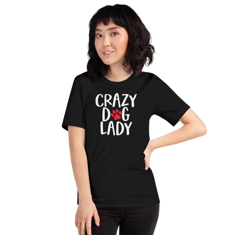 Black / XS Crazy Dog Lady (Dog lover) Funny Dark T-Shirt by Design Express